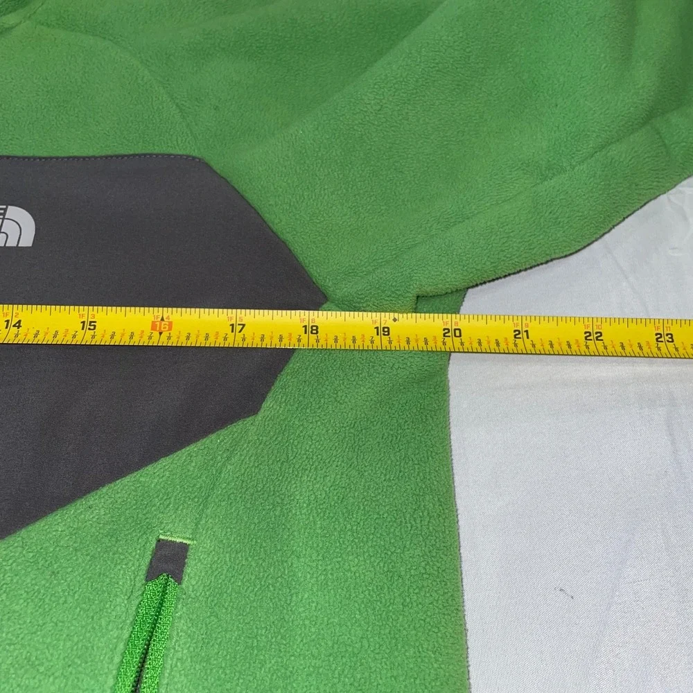 The North‎ Face Boys Full Zip Sherpa Lined Fleece Hoodie Green Grey Large 14/16